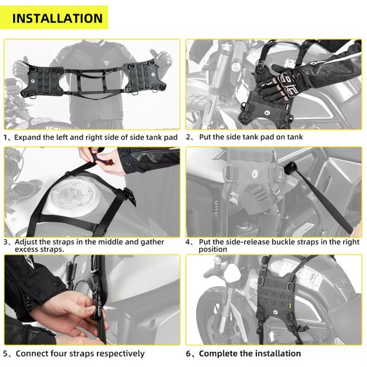 Rhinowalk MTR001B Outdoor Riding Motorcycle Fuel Tank Double-side Storage Hanging Bags(Black) - Bags & Luggages by Rhinowalk | Online Shopping UK | buy2fix