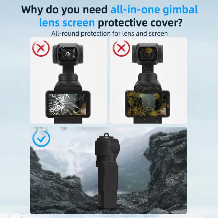 For DJI OSMO Pocket 3 BRDRC Lens Cap Camera Case Screen Protector Accessories(Black) - Case & Bags by BRDRC | Online Shopping UK | buy2fix