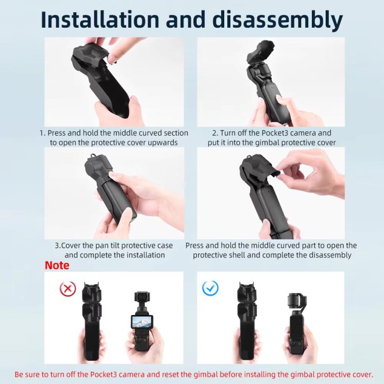 For DJI OSMO Pocket 3 BRDRC Lens Cap Camera Case Screen Protector Accessories(Black) - Case & Bags by BRDRC | Online Shopping UK | buy2fix