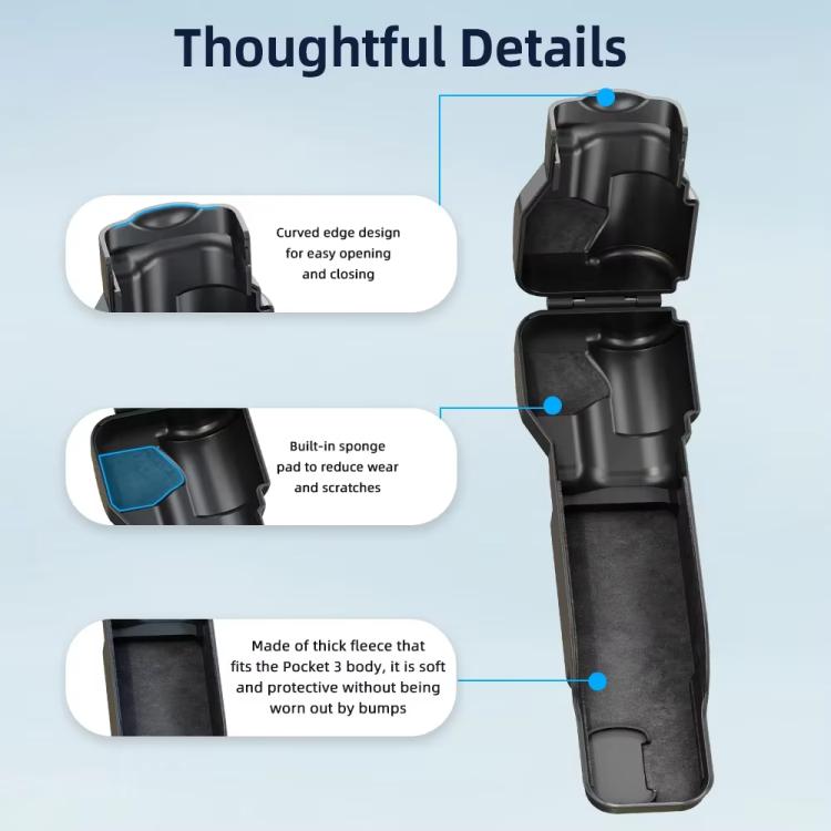 For DJI OSMO Pocket 3 BRDRC Lens Cap Camera Case Screen Protector Accessories(Blue) - Case & Bags by BRDRC | Online Shopping UK | buy2fix