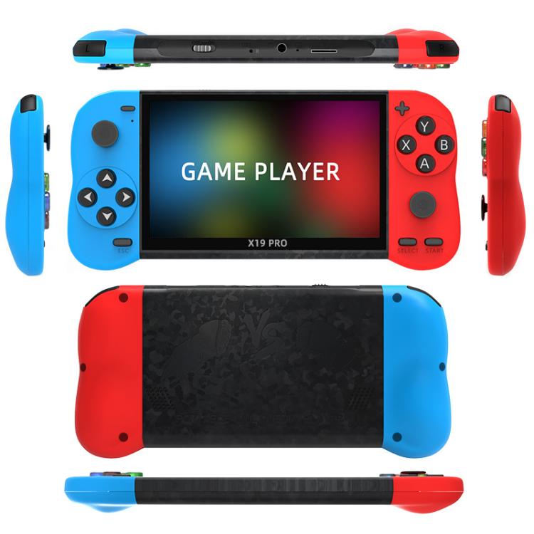 X19 Pro 5.1-inch Screen Handheld Game Console Supports AV TV Output With 8G Memory Card(Blue+Red) - Pocket Console by buy2fix | Online Shopping UK | buy2fix