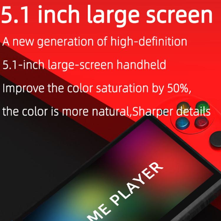 X19 Pro 5.1-inch Screen Handheld Game Console Supports AV TV Output With 8G Memory Card(Blue+Red) - Pocket Console by buy2fix | Online Shopping UK | buy2fix