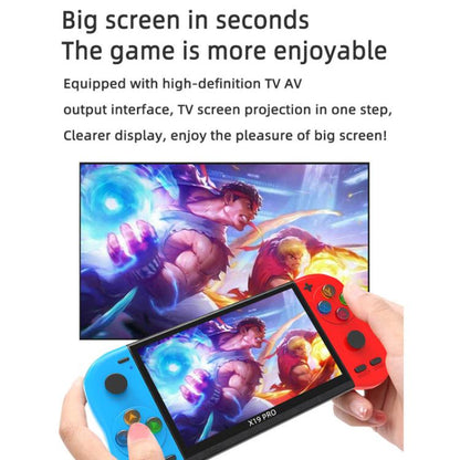 X19 Pro 5.1-inch Screen Handheld Game Console Supports AV TV Output With 8G Memory Card(Blue+Red) - Pocket Console by buy2fix | Online Shopping UK | buy2fix