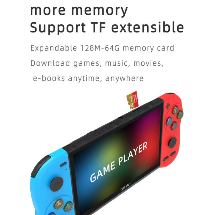X19 Pro 5.1-inch Screen Handheld Game Console Supports AV TV Output With 8G Memory Card(Blue+Red) - Pocket Console by buy2fix | Online Shopping UK | buy2fix
