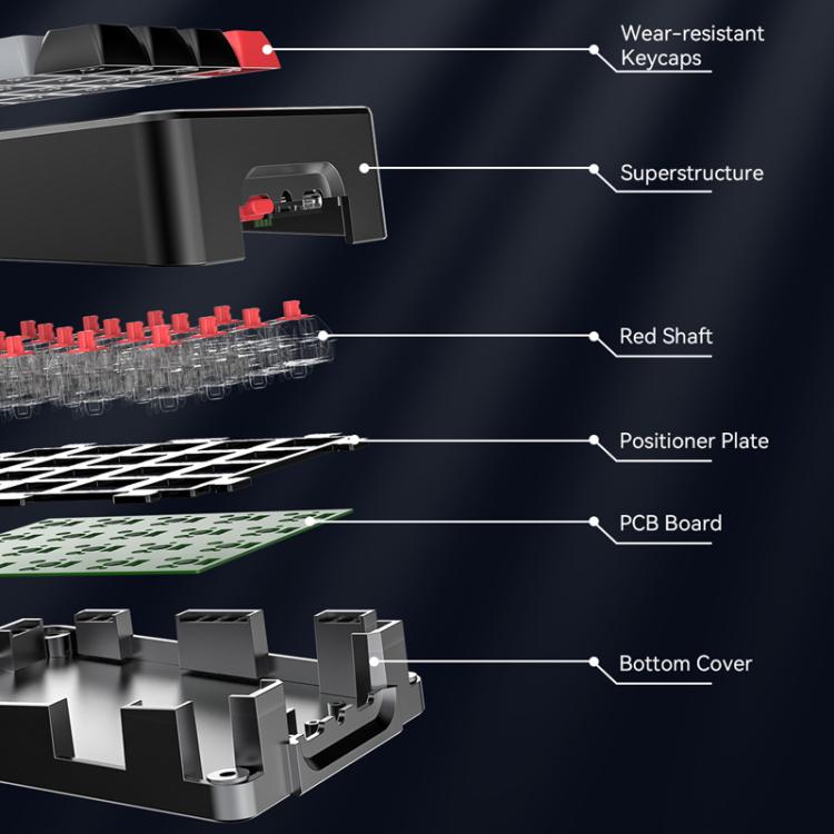 MKESPN K812 GASKET Aluminum Alloy RGB Hot-Swap Customized Wired Mini Mechanical Gaming Keyboard(White) - Mini Keyboard by MKESPN | Online Shopping UK | buy2fix
