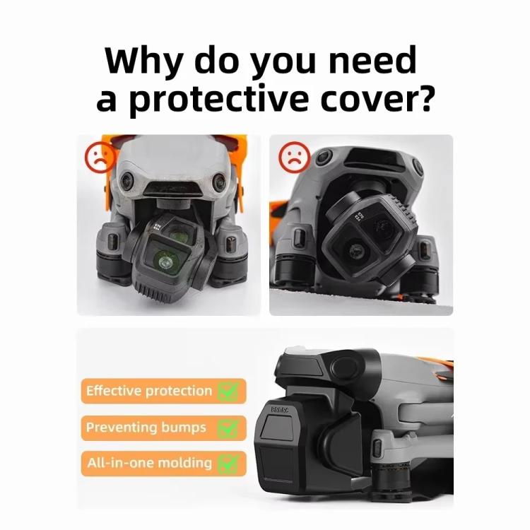 For DJI Air 3S BRDRC Lens Protective Cover Dustproof Anti-Knock Fixed Clip Gimbal Protector(Frosted Black) - Other by BRDRC | Online Shopping UK | buy2fix