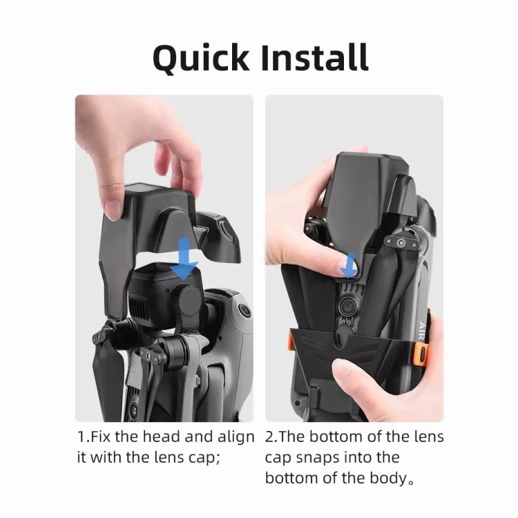 For DJI Air 3S BRDRC Lens Protective Cover Dustproof Anti-Knock Fixed Clip Gimbal Protector(Frosted Black) - Other by BRDRC | Online Shopping UK | buy2fix