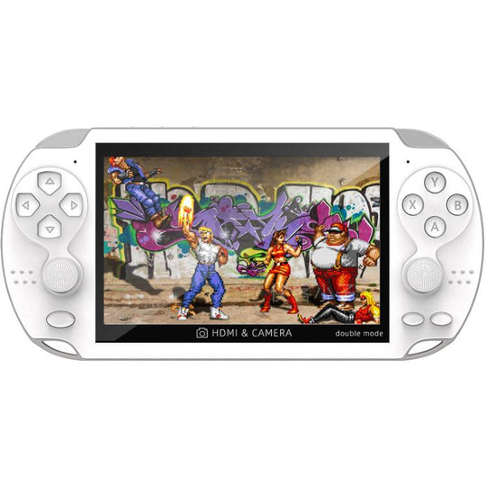 A3 4.3-Inch Handheld Game Console With Camera Supports Dual Handles/TV Output/10 Simulators Built In 8G(White)