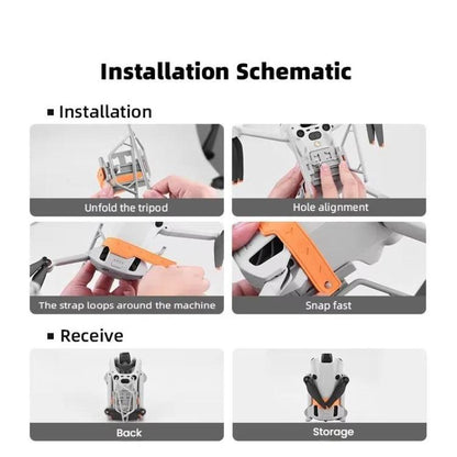 For DJI Mini 4 Pro BRDRC Booster Landing Gear Folding Strap Kickstand(Gray) - Mount & Holder by BRDRC | Online Shopping UK | buy2fix