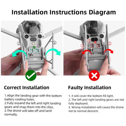 For DJI Mini 4 Pro BRDRC Booster Landing Gear Folding Strap Kickstand(Gray) - Mount & Holder by BRDRC | Online Shopping UK | buy2fix
