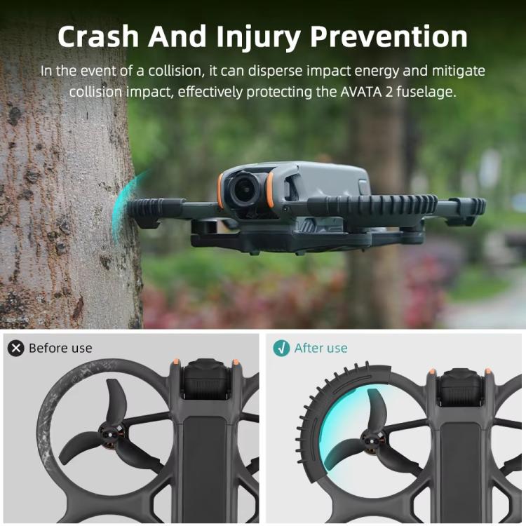 For DJI Avata 2 BRDRC 4pcs Paddle Protection Bumper Rings(Black) - Cases & Bags by BRDRC | Online Shopping UK | buy2fix