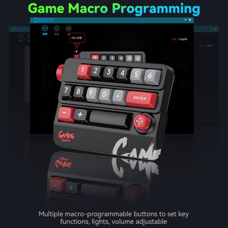MKESPN RGB Hot Swap Wired Mechanical Keyboard Rocker Knob Programming Macro Custom Gaming Keyboard(Black) - Mini Keyboard by MKESPN | Online Shopping UK | buy2fix