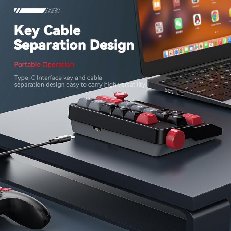 MKESPN RGB Hot Swap Wired Mechanical Keyboard Rocker Knob Programming Macro Custom Gaming Keyboard(White) - Mini Keyboard by MKESPN | Online Shopping UK | buy2fix