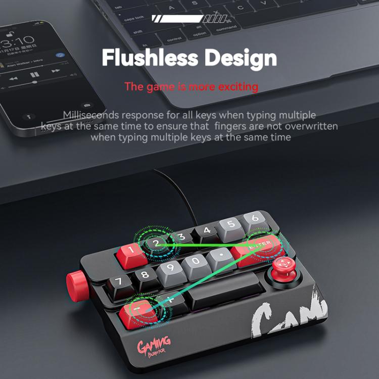 MKESPN RGB Hot Swap Wired Mechanical Keyboard Rocker Knob Programming Macro Custom Gaming Keyboard(Black) - Mini Keyboard by MKESPN | Online Shopping UK | buy2fix