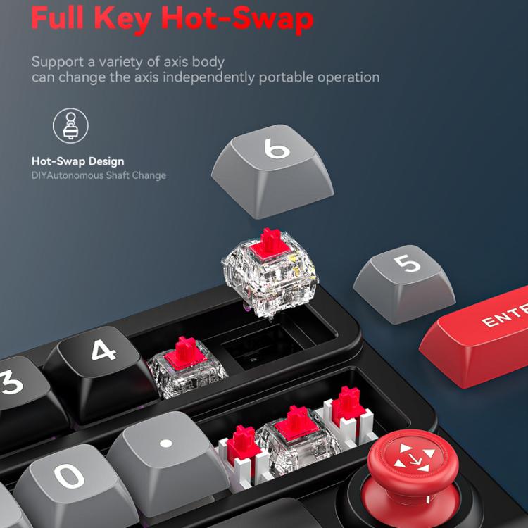 MKESPN RGB Hot Swap Wired Mechanical Keyboard Rocker Knob Programming Macro Custom Gaming Keyboard(Black) - Mini Keyboard by MKESPN | Online Shopping UK | buy2fix