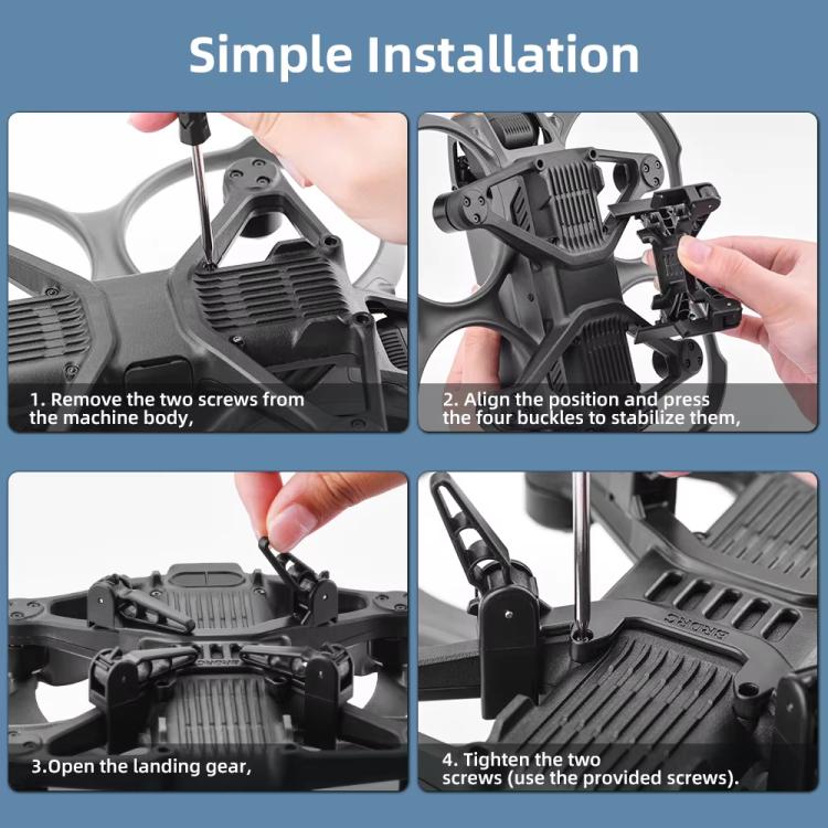 For DJI Avata 2 BRDRC Folding Height Enhanced Landing Gear Gimbal Protective Kickstand(Black) - Mount & Holder by BRDRC | Online Shopping UK | buy2fix