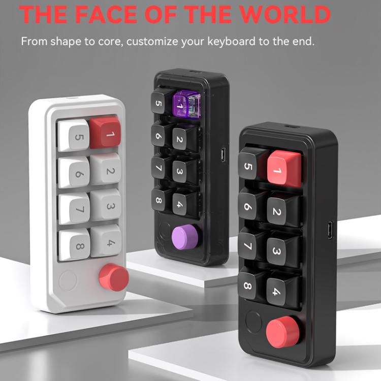 MKESPN 8-Key Wired Hot-Swappable Macro Definition Gaming Mechanical Keyboard With Knob(Black) - Mini Keyboard by MKESPN | Online Shopping UK | buy2fix