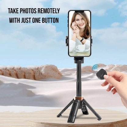 Pocket Mini Selfie Stick 3 In 1 Extendable Grip Phone Tripod With Bluetooth Remote Control(Black) - Stand by buy2fix | Online Shopping UK | buy2fix