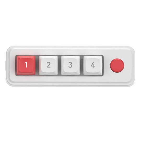 MKESPN 4-Key Macro Programmable Mechanical Gaming Keyboard With Dual USB-C Ports Hot-Swappable RGB Backlit 816A White