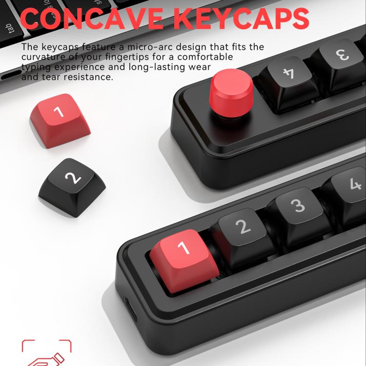 MKESPN 4-Key Macro Programmable Mechanical Gaming Keyboard With Dual USB-C Ports Hot-Swappable RGB Backlit 816B White - Wired Keyboard by MKESPN | Online Shopping UK | buy2fix