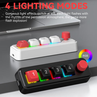 MKESPN 4-Key Macro Programmable Mechanical Gaming Keyboard With Dual USB-C Ports Hot-Swappable RGB Backlit 816B Black - Wired Keyboard by MKESPN | Online Shopping UK | buy2fix