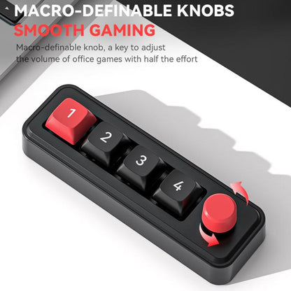 MKESPN 4-Key Macro Programmable Mechanical Gaming Keyboard With Dual USB-C Ports Hot-Swappable RGB Backlit 816B White - Wired Keyboard by MKESPN | Online Shopping UK | buy2fix