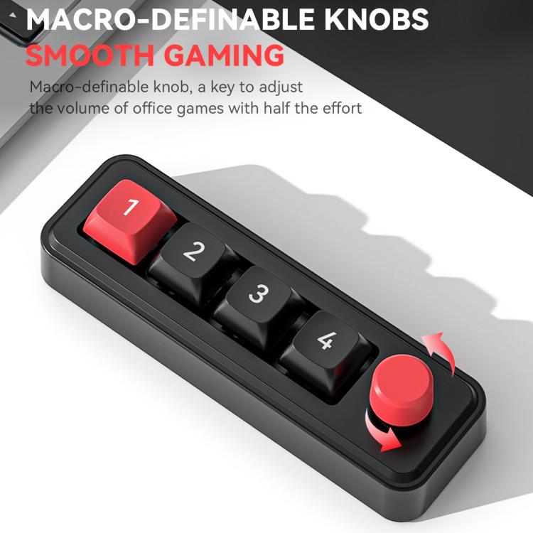 MKESPN 4-Key Macro Programmable Mechanical Gaming Keyboard With Dual USB-C Ports Hot-Swappable RGB Backlit 816B Black - Wired Keyboard by MKESPN | Online Shopping UK | buy2fix