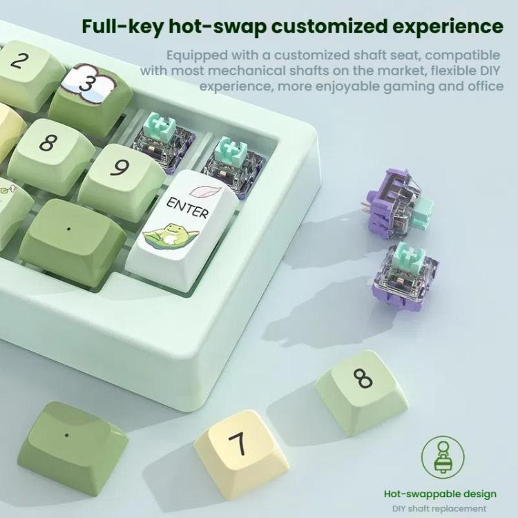 MKESPN W908 Wireless Tri-Mode Hot-Swappable Macro-Defined RGB Backlit Gaming Mechanical Keypad(Light Green) - Mini Keyboard by MKESPN | Online Shopping UK | buy2fix
