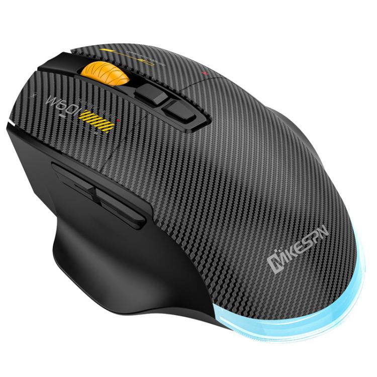 MKESPN W601 Silent Wireless Tri-mode Macro Gaming Mouse Carbon Fiber 12800DPI Bluetooth Mouse(Black) - Wireless Mice by MKESPN | Online Shopping UK | buy2fix