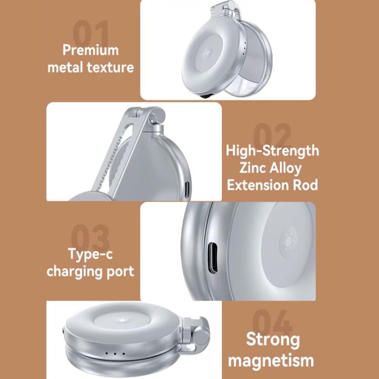 TELESIN S5-BGD-01 Mini Phone Magnetic Beauty Replacement Light Tri-color Temperature Portable Selfie Mirror Rotating Stretching Pocket Lamp - Selfie Light by TELESIN | Online Shopping UK | buy2fix