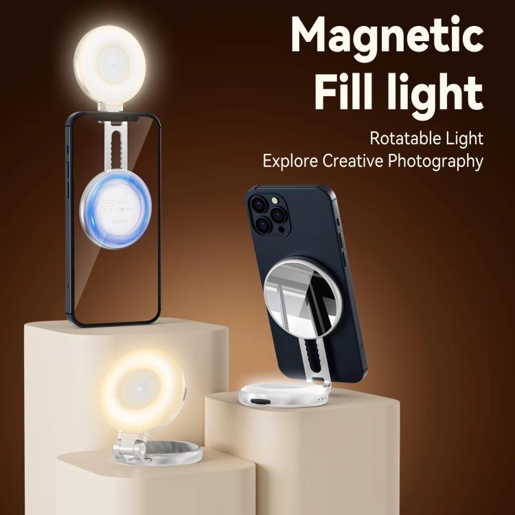 TELESIN S5-BGD-01 Mini Phone Magnetic Beauty Replacement Light Tri-color Temperature Portable Selfie Mirror Rotating Stretching Pocket Lamp - Selfie Light by TELESIN | Online Shopping UK | buy2fix