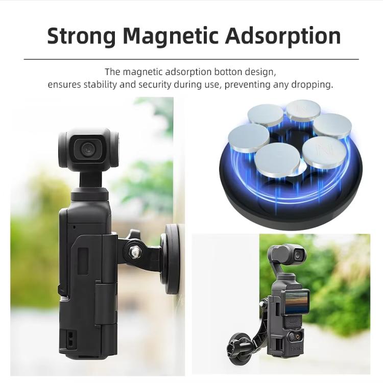 4pcs /Set For DJI Osmo Pocket 3 Flymile Magnetic Bracket Fixed Base Back Clip Adapter Bezel Accessories - Mount & Holder by Flymile | Online Shopping UK | buy2fix