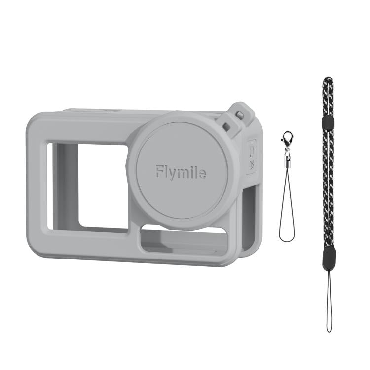 For DJI Osmo Action 3 / 4 / 5 Pro Flymile Silicone Cover Sport Camera Lens Drop Cases(Gray) - Case & Bags by Flymile | Online Shopping UK | buy2fix