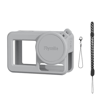 For DJI Osmo Action 3 / 4 / 5 Pro Flymile Silicone Cover Sport Camera Lens Drop Cases(Gray) - Case & Bags by Flymile | Online Shopping UK | buy2fix