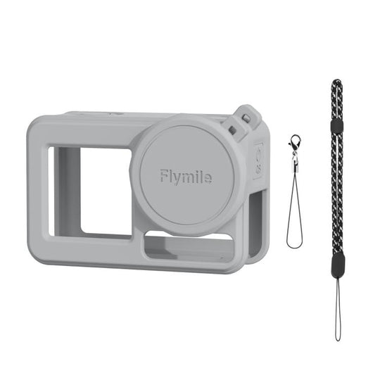 For DJI Osmo Action 3 / 4 / 5 Pro Flymile Silicone Cover Sport Camera Lens Drop Cases(Gray)