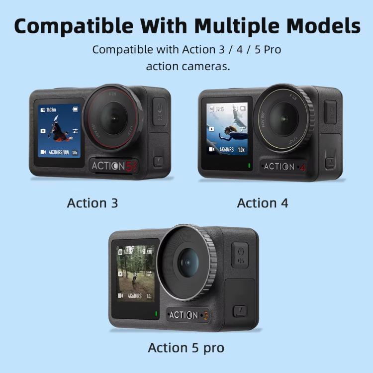 For DJI Osmo Action 3 / 4 / 5 Pro Flymile Silicone Cover Sport Camera Lens Drop Cases(Blue) - Case & Bags by Flymile | Online Shopping UK | buy2fix