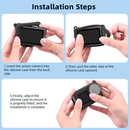 For DJI Osmo Action 3 / 4 / 5 Pro Flymile Silicone Cover Sport Camera Lens Drop Cases(Gray) - Case & Bags by Flymile | Online Shopping UK | buy2fix