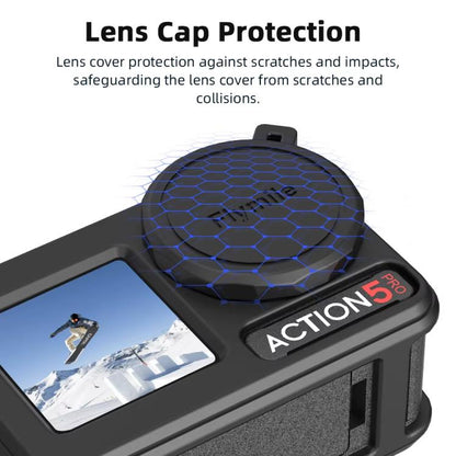 For DJI Osmo Action 3 / 4 / 5 Pro Flymile Silicone Cover Sport Camera Lens Drop Cases(Black) - Case & Bags by Flymile | Online Shopping UK | buy2fix