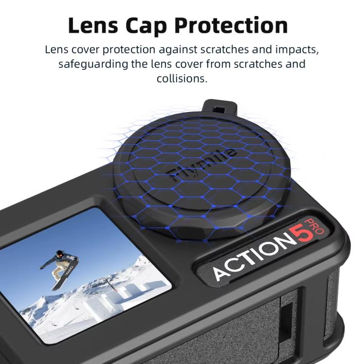 For DJI Osmo Action 3 / 4 / 5 Pro Flymile Silicone Cover Sport Camera Lens Drop Cases(Gray) - Case & Bags by Flymile | Online Shopping UK | buy2fix