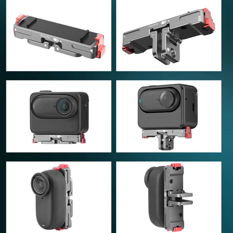 For Insta360 GO 3 / 3S Flymile Magnetic Metal Quick Release Base Sports Camera Adapter Bracket(Tarnish) - Mount & Holder by Flymile | Online Shopping UK | buy2fix