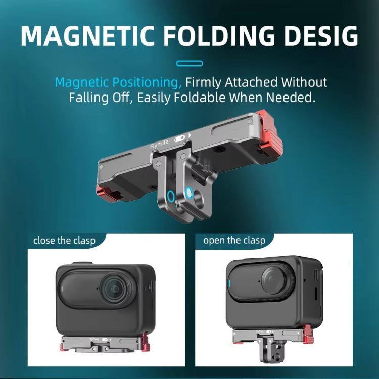 For Insta360 GO 3 / 3S Flymile Magnetic Metal Quick Release Base Sports Camera Adapter Bracket(Tarnish) - Mount & Holder by Flymile | Online Shopping UK | buy2fix