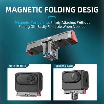 For Insta360 GO 3 / 3S Flymile Magnetic Metal Quick Release Base Sports Camera Adapter Bracket(Tarnish) - Mount & Holder by Flymile | Online Shopping UK | buy2fix