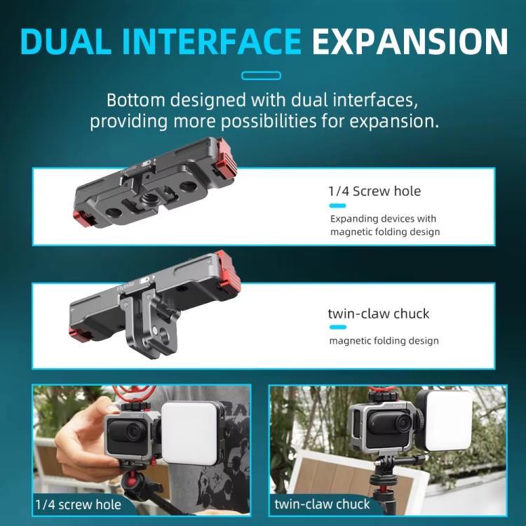 For Insta360 GO 3 / 3S Flymile Magnetic Metal Quick Release Base Sports Camera Adapter Bracket(Tarnish) - Mount & Holder by Flymile | Online Shopping UK | buy2fix