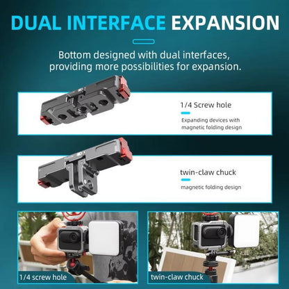 For Insta360 GO 3 / 3S Flymile Magnetic Metal Quick Release Base Sports Camera Adapter Bracket(Tarnish) - Mount & Holder by Flymile | Online Shopping UK | buy2fix