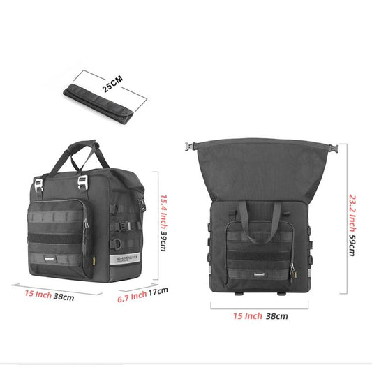 Rhinowalk MTR2050 25L-32L Expandable Large Capacity Quick-release Motorcycle Side Bag(Black) - Bags & Luggages by Rhinowalk | Online Shopping UK | buy2fix