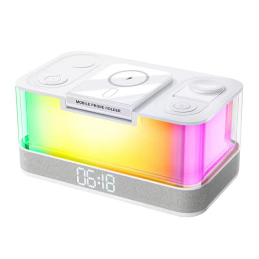 R8 Cell Phone Earphone Watch 3 In 1 Multi-Function Wireless Magnetic Charger(White) - Wireless Charger by buy2fix | Online Shopping UK | buy2fix