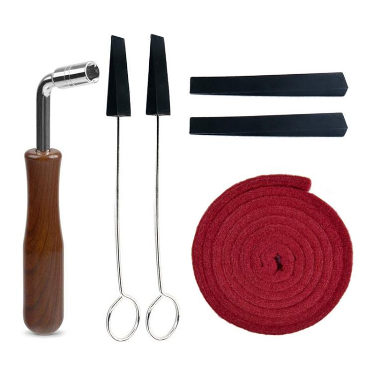Piano Tuning Tool Set Tuning Stop Tape Wrench Musical Instrument Accessories, Style: Black 6pcs / Set - Keyboard Accessories by buy2fix | Online Shopping UK | buy2fix
