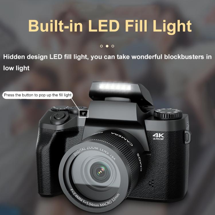 FSD-W5 4-Inch Touch Screen WiFi Transmission 4K HD Digital Camera Student Photo SLR(Black) - Children Cameras by buy2fix | Online Shopping UK | buy2fix