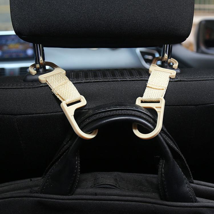 4pcs / Set Car Seatback Headrest Hooks Hidden Anti-Knock Car Rear Seat Organizer Hangers(Beige) - Auto Fastener & Clips by buy2fix | Online Shopping UK | buy2fix