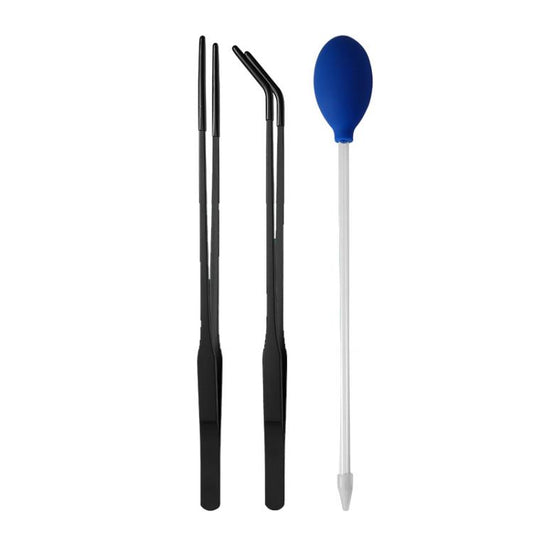 Pet Feeding Tweezers Reptile Pets Feeding Clip Aquascape Tool, Style: Black 3pcs - Feeders by buy2fix | Online Shopping UK | buy2fix